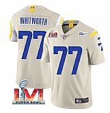 Nike Rams Men & Women & Youth 77 Andrew Whitworth Bone 2022 Super Bowl LVI Vapor Limited Jersey,baseball caps,new era cap wholesale,wholesale hats